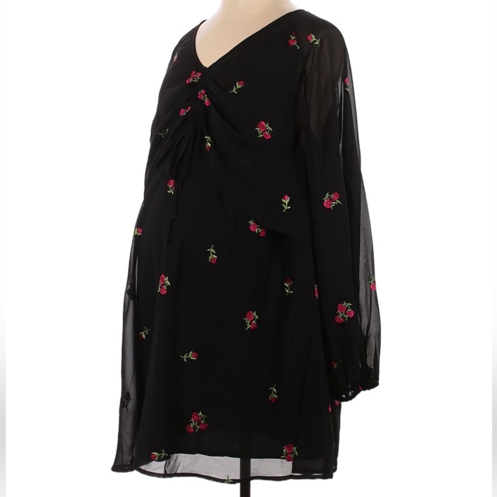 ASOS Black embroidered maternity dress